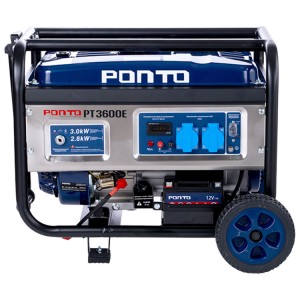Бензинов монофазен генератор за ток PONTO PT 3600 E, 3 kW, ел. старт